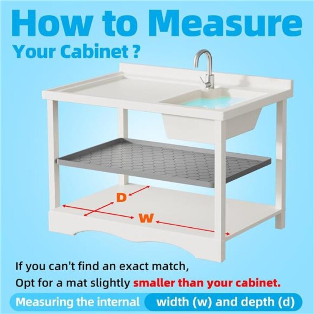 Silicone Under Sink Mat 34" x 22", Kitchen Essentials and Gadgets, Shelf Liner - Picture 7 of 8